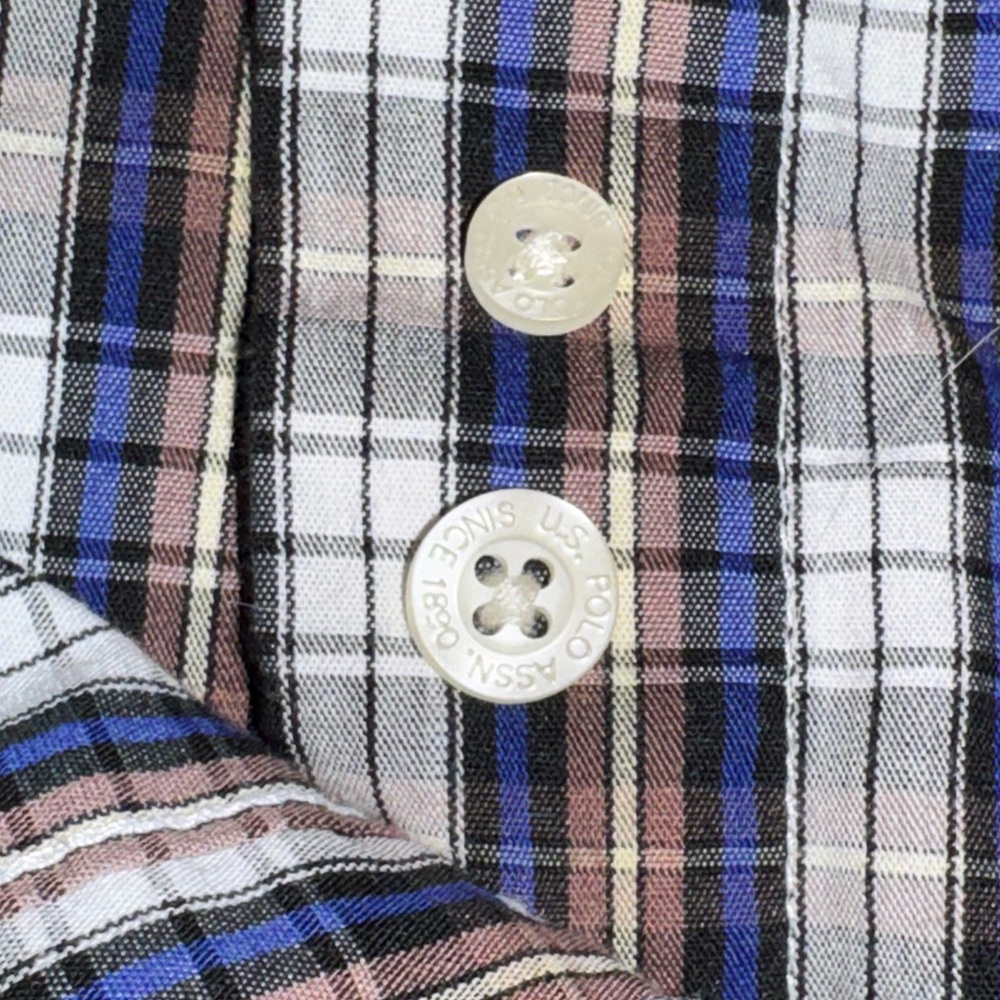Boys, Polo by Ralph Lauren, Plaid Button-Down Shirt, Large-10/12 - Picture 6 of 9